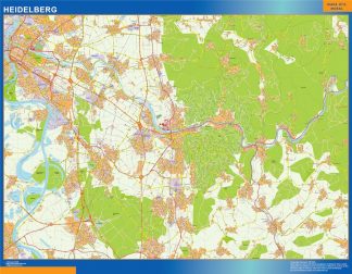 Mapa Heidelberg en Alemania plastificado