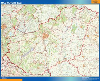 Mapa Hungria plastificado