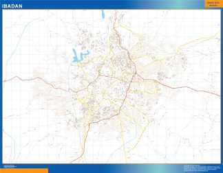 Mapa Ibadan en Nigeria plastificado