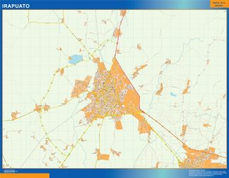 Mapa Irapuato en Mexico plastificado