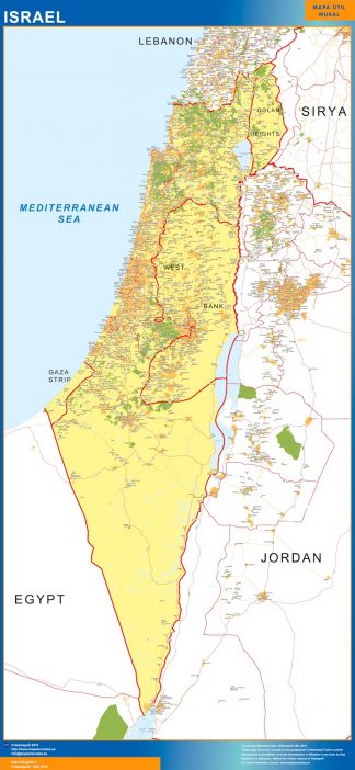 Mapa Israel plastificado