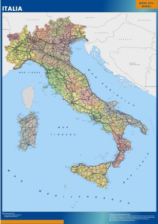 Mapa Italia plastificado plastificado