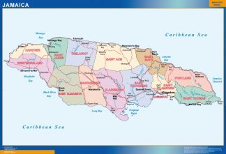 Mapa Jamaica plastificado