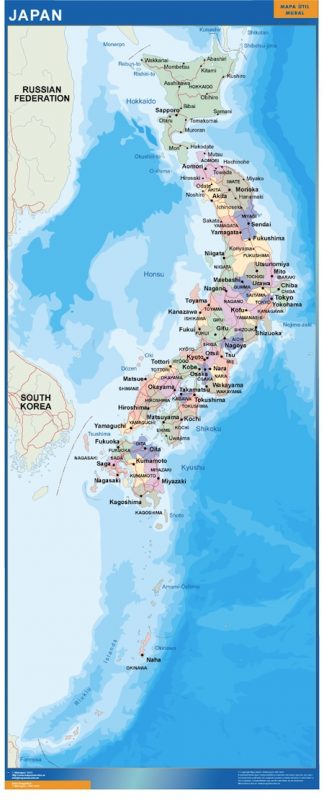 Mapa Japon plastificado
