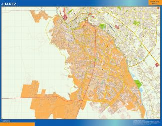 Mapa Juarez en Mexico plastificado