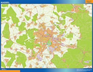 Mapa Kassel en Alemania plastificado