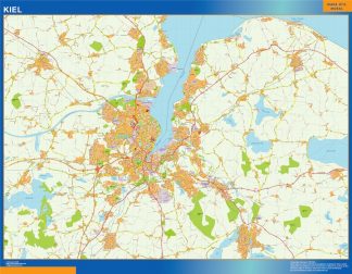 Mapa Kiel en Alemania plastificado