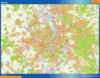 Mapa Koln en Alemania plastificado
