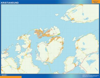 Mapa Kristiansund en Noruega plastificado