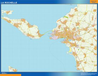 Mapa La Rochelle en Francia plastificado