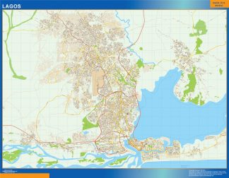 Mapa Lagos en Nigeria plastificado
