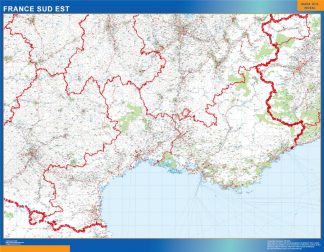 Mapa Languedoc Provence en Francia plastificado