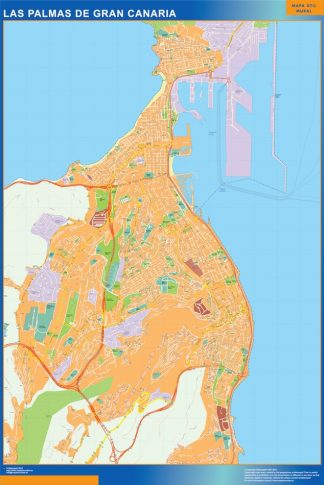 Mapa Las Palmas De Gran Canaria callejero plastificado