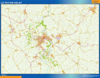 Mapa Le Puy en Francia plastificado