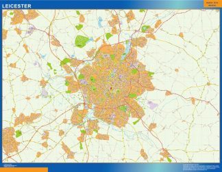 Mapa Leicester plastificado