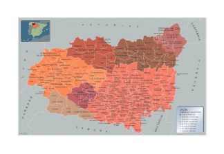 Mapa Leon por municipios plastificado