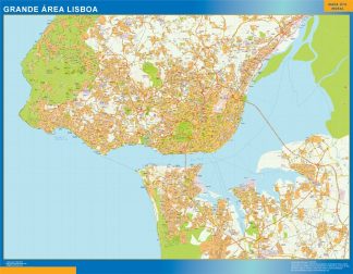 Mapa Lisboa Grande Area en Portugal plastificado