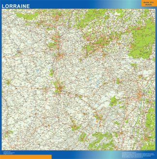 Mapa Lorraine en Francia plastificado