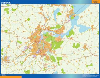 Mapa Lubeck en Alemania plastificado