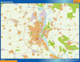 Mapa Magdeburg en Alemania plastificado