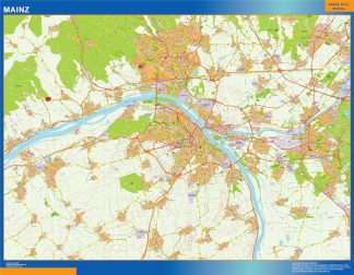 Mapa Mainz en Alemania plastificado