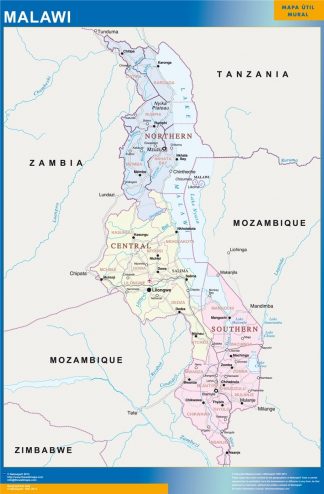Mapa Malawi plastificado