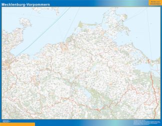 Mapa Mecklenburg-Vorpommern plastificado