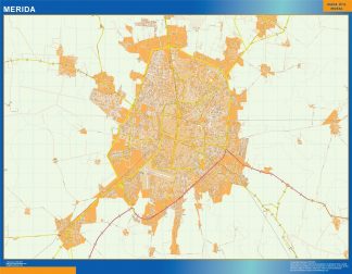 Mapa Merida en Mexico plastificado
