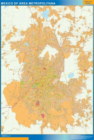 Mapa Mexico Area en Mexico plastificado