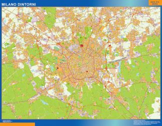 Mapa Milano Dintorni plastificado
