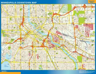 Mapa Minneapolis downtown plastificado