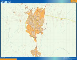 Mapa Monclova en Mexico plastificado