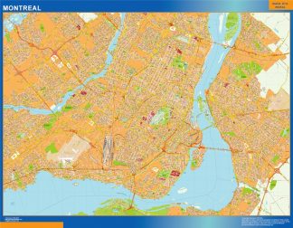Mapa Montreal en Canada plastificado