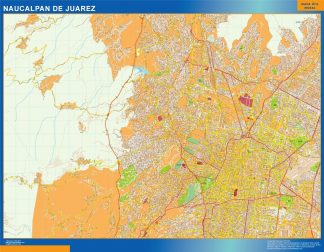 Mapa Naucalpan De Juarez en Mexico plastificado