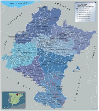 Mapa Navarra por municipios plastificado