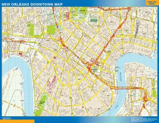 Mapa New Orleans downtown plastificado