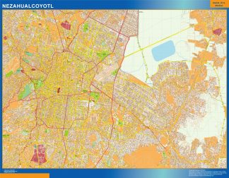 Mapa Nezahualcoyotl en Mexico plastificado