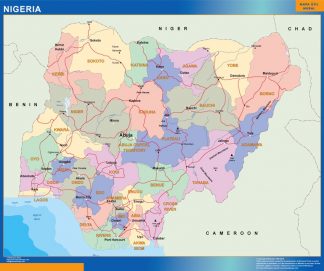 Mapa Nigeria plastificado