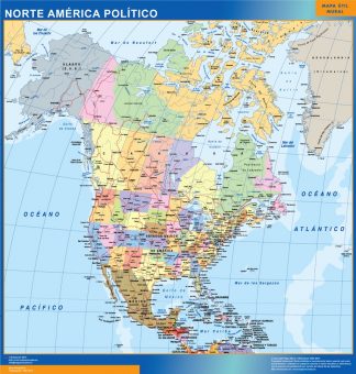 Mapa Norte America plastificado