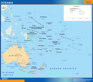 Mapa Oceania plastificado