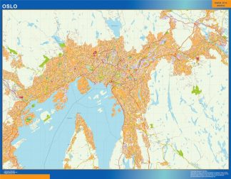Mapa Oslo en Noruega plastificado