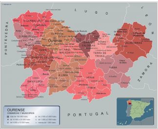 Mapa Ourense por municipios plastificado