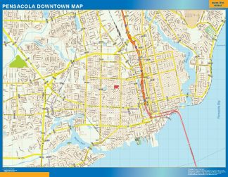 Mapa Pensacola downtown plastificado