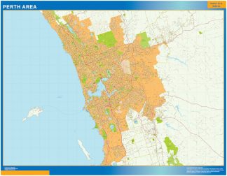 Mapa Perth Area Australia plastificado