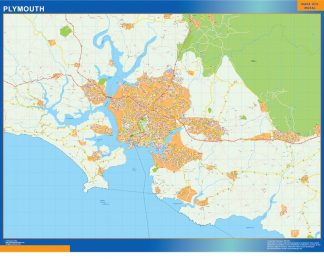 Mapa Plymouth plastificado