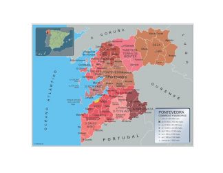 Mapa Pontevedra por municipios plastificado