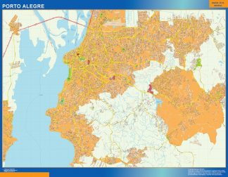 Mapa Porto Alegre Brasil plastificado