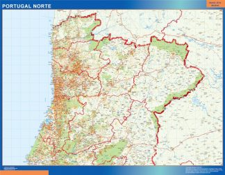 Mapa Portugal norte carreteras plastificado