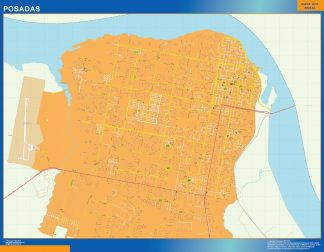Mapa Posadas en Argentina plastificado
