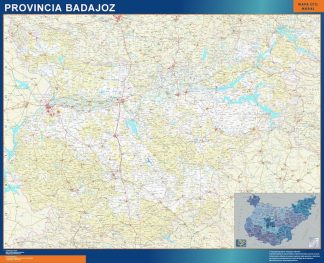 Mapa Provincia Badajoz plastificado
